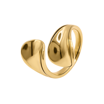 Ring Damen Edelstahl Nelea Gold Detail der polierten Oberflaeche