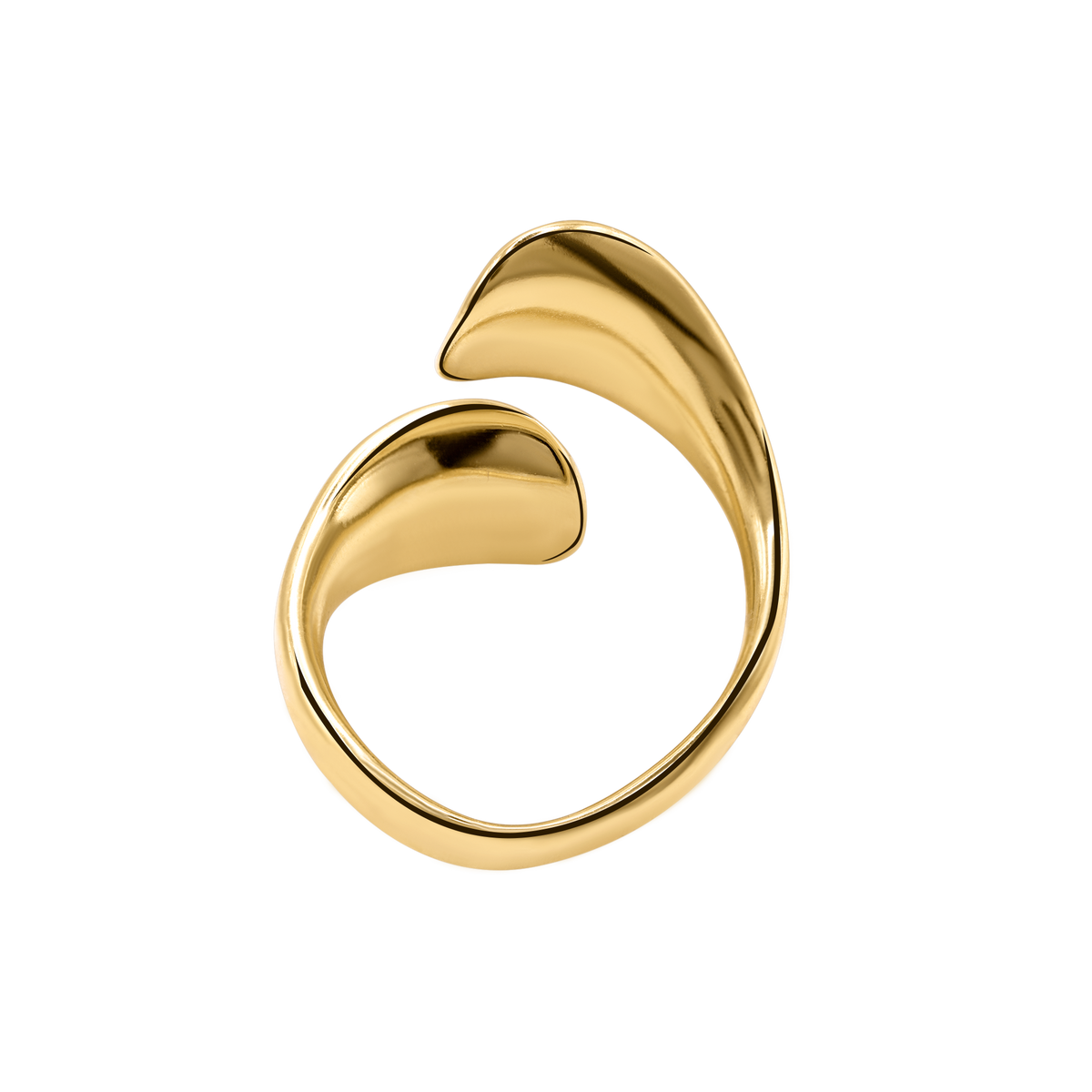 Ring Damen Edelstahl Nelea Gold gestylt als Ring-Stack