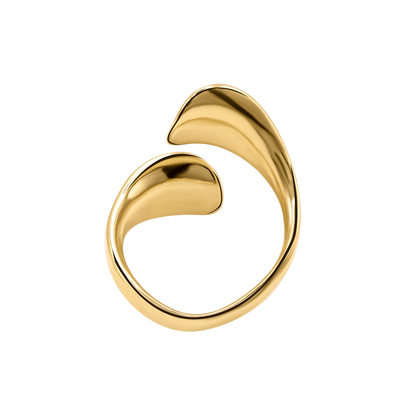 Ring Damen Edelstahl Nelea Gold gestylt als Ring-Stack