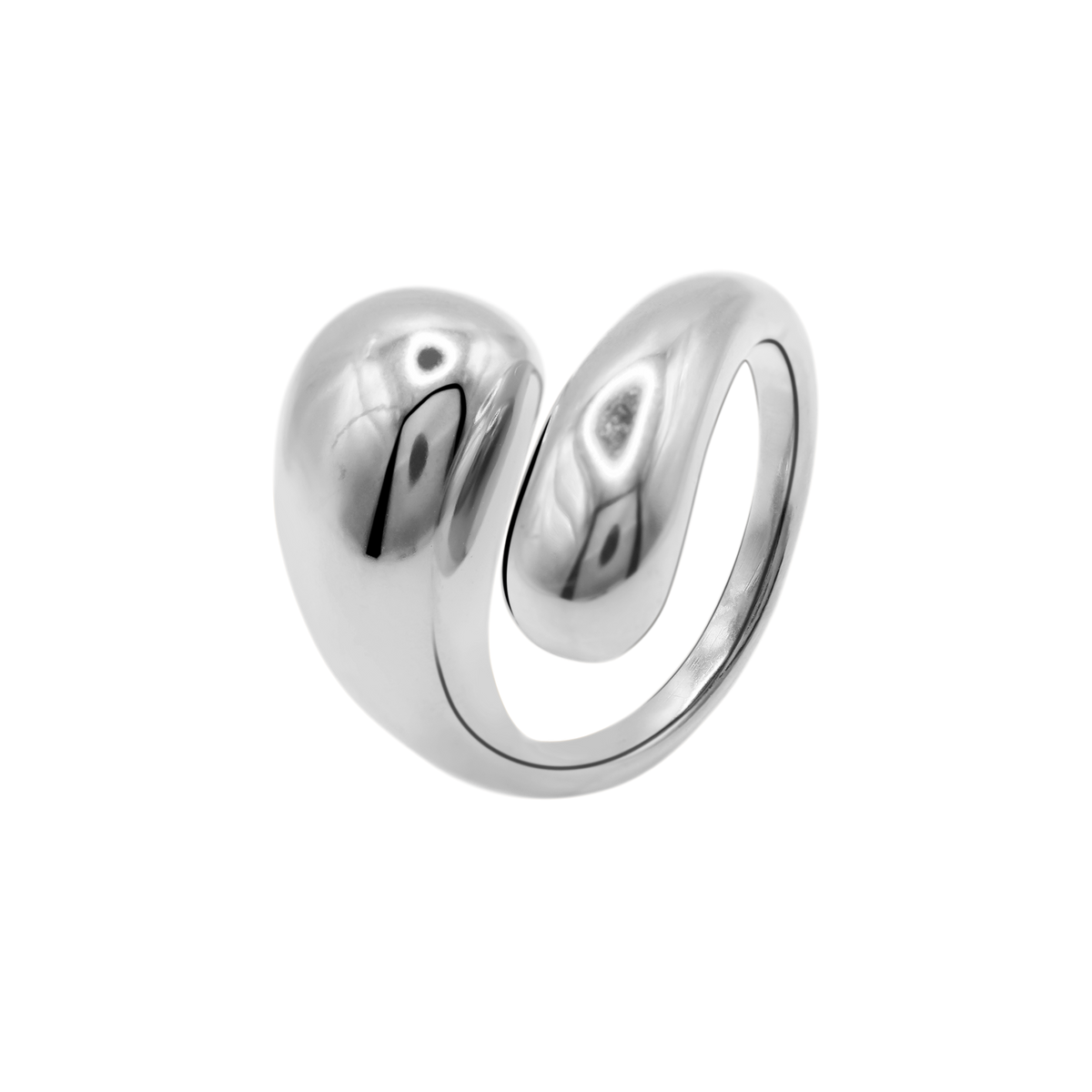 Ring Damen Edelstahl Elani Silber Detail der polierten Oberflaeche