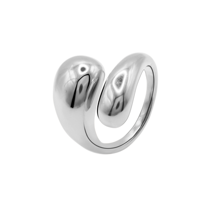 Ring Damen Edelstahl Elani Silber Detail der polierten Oberflaeche