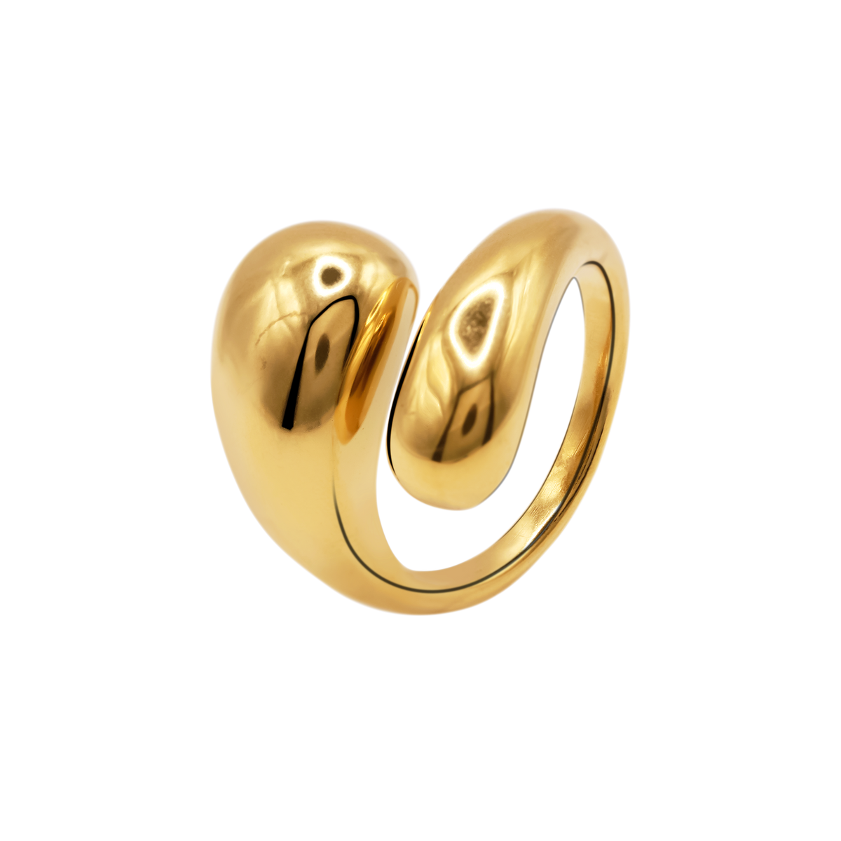 Ring Damen Edelstahl Elani Gold Detail der polierten Oberflaeche