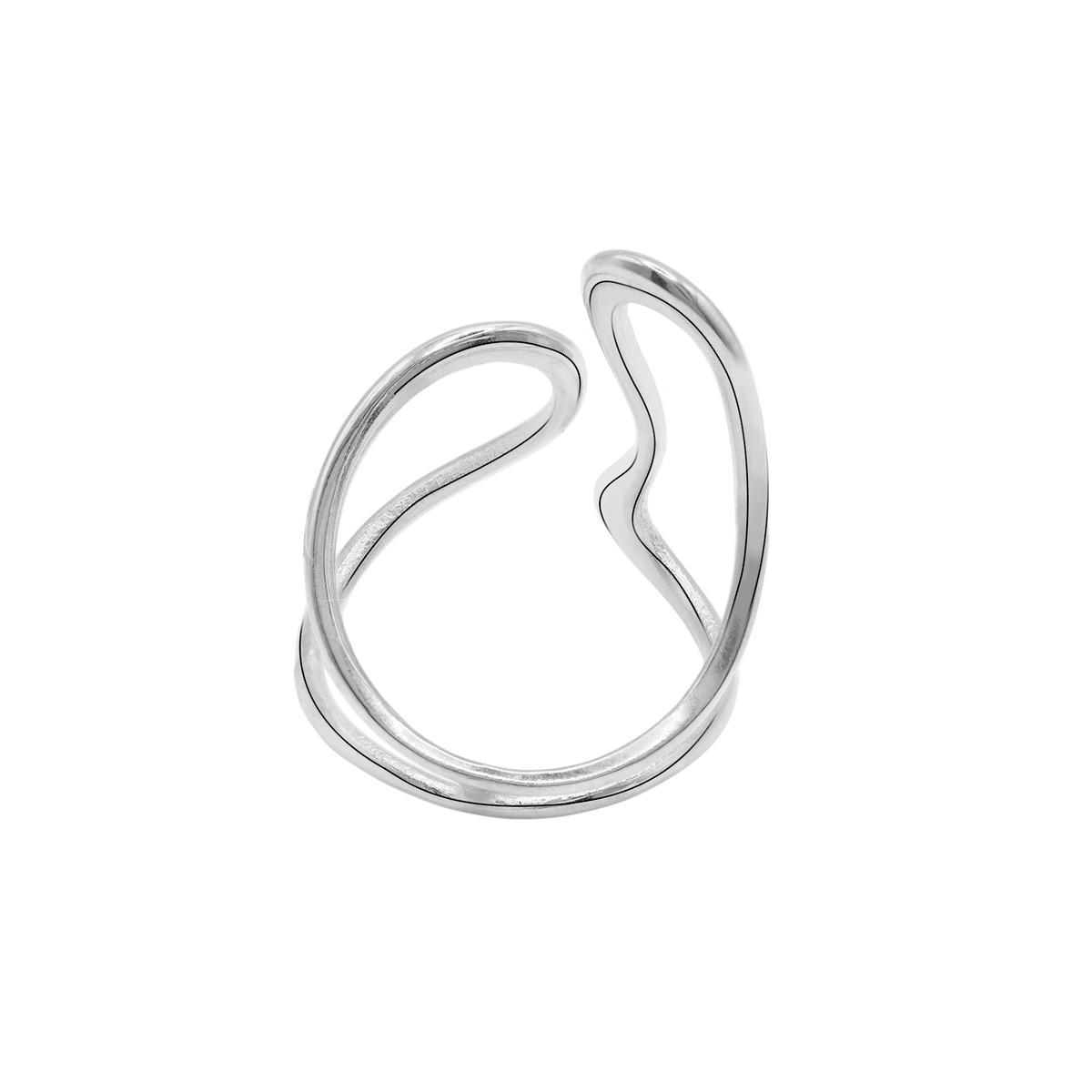 Ring Damen Edelstahl Enola Silber gestylt zum Outfit