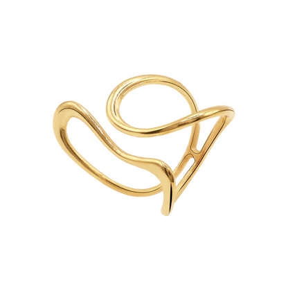 Ring Damen Edelstahl Enola Gold Detail der offenen Ringschiene