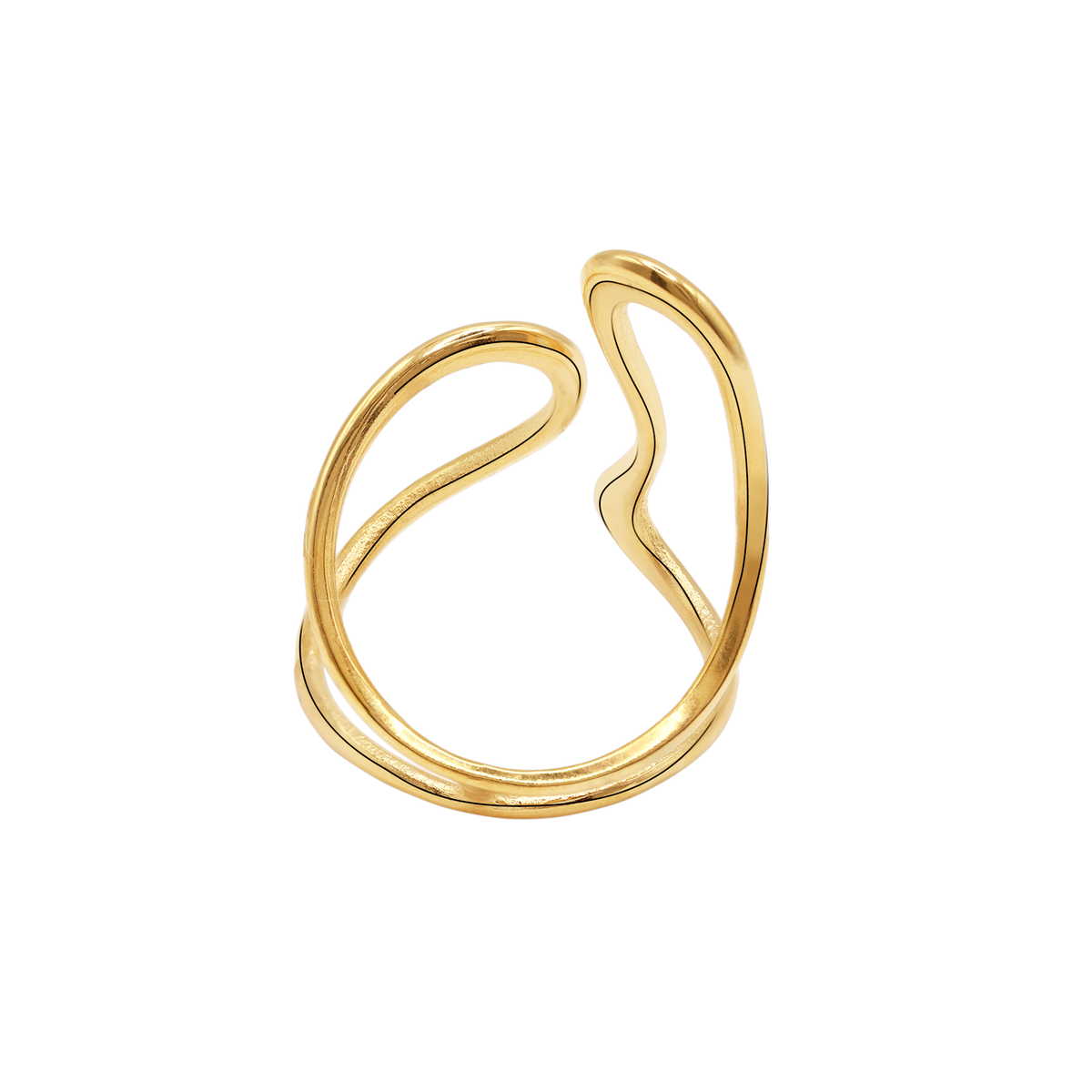Ring Damen Edelstahl Enola Gold gestylt zum Outfit