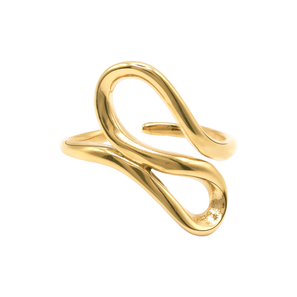 Ring Damen Gold Julea in Gold – Produktansicht des geschwungenen Rings