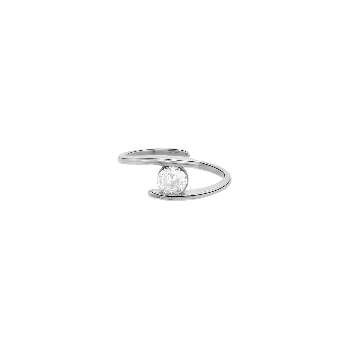 Ring Damen Silber Kalina in Silber – Produktansicht des offenen Rings mit Zirkonia