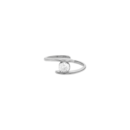 Ring Damen Silber Kalina in Silber – Produktansicht des offenen Rings mit Zirkonia