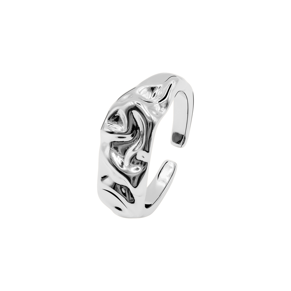 Ring Damen Edelstahl Celeste Silber - Detail der offenen Form