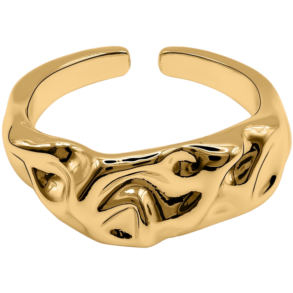 Ring Damen Edelstahl Celeste in Gold - offener Wellenring von Heideman