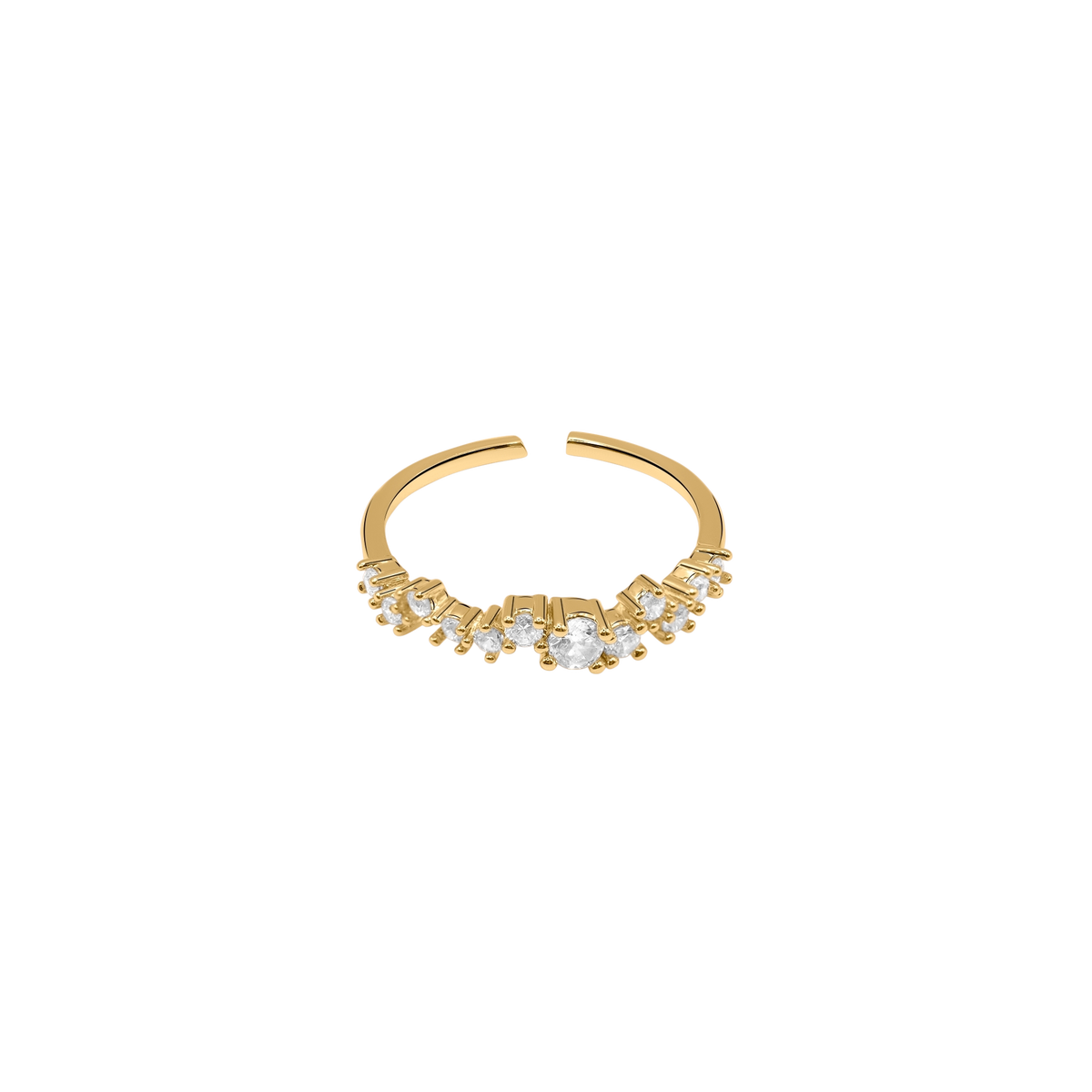 Ring Damen Edelstahl Ottavia in Gold mit weißen Steinen - Produktansicht