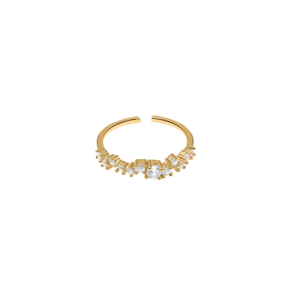 Ring Damen Edelstahl Ottavia in Gold mit weißen Steinen - Produktansicht