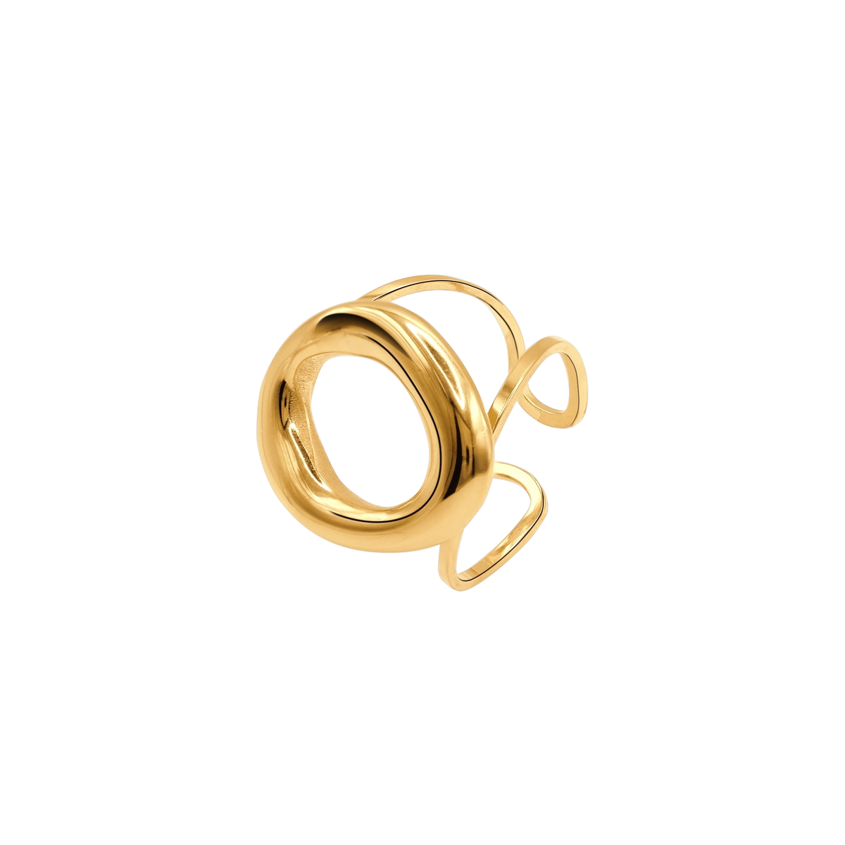 Ring Damen Edelstahl Eleonora in Gold - Detail der breiten Ringschiene