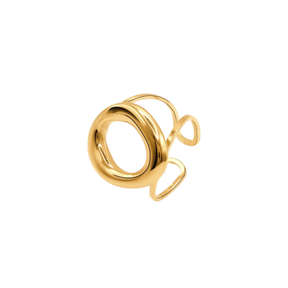 Ring Damen Edelstahl Eleonora in Gold - Detail der breiten Ringschiene