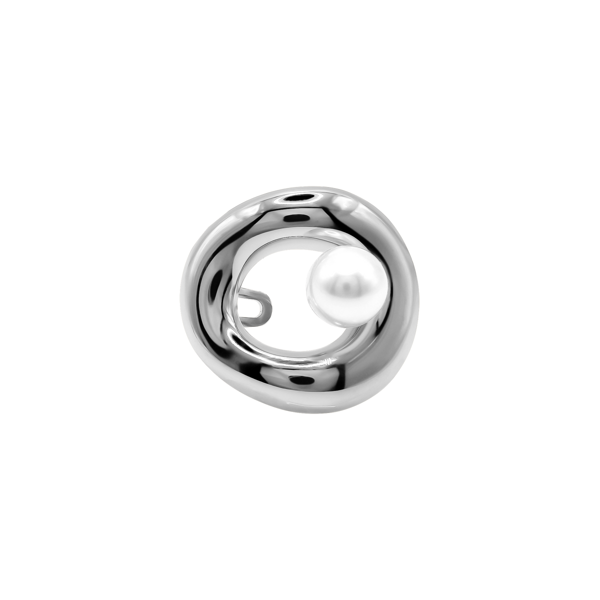 Ring Damen Edelstahl Aveline in Silber mit weißer Perle - Produktbild