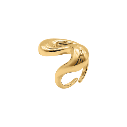 Ring Damen Edelstahl Cyra in Gold - Seitenansicht im Detail