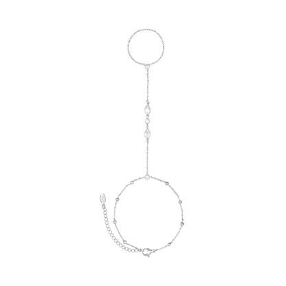 Handkette Damen Edelstahl Maite Silber Karabinerverschluss im Detail