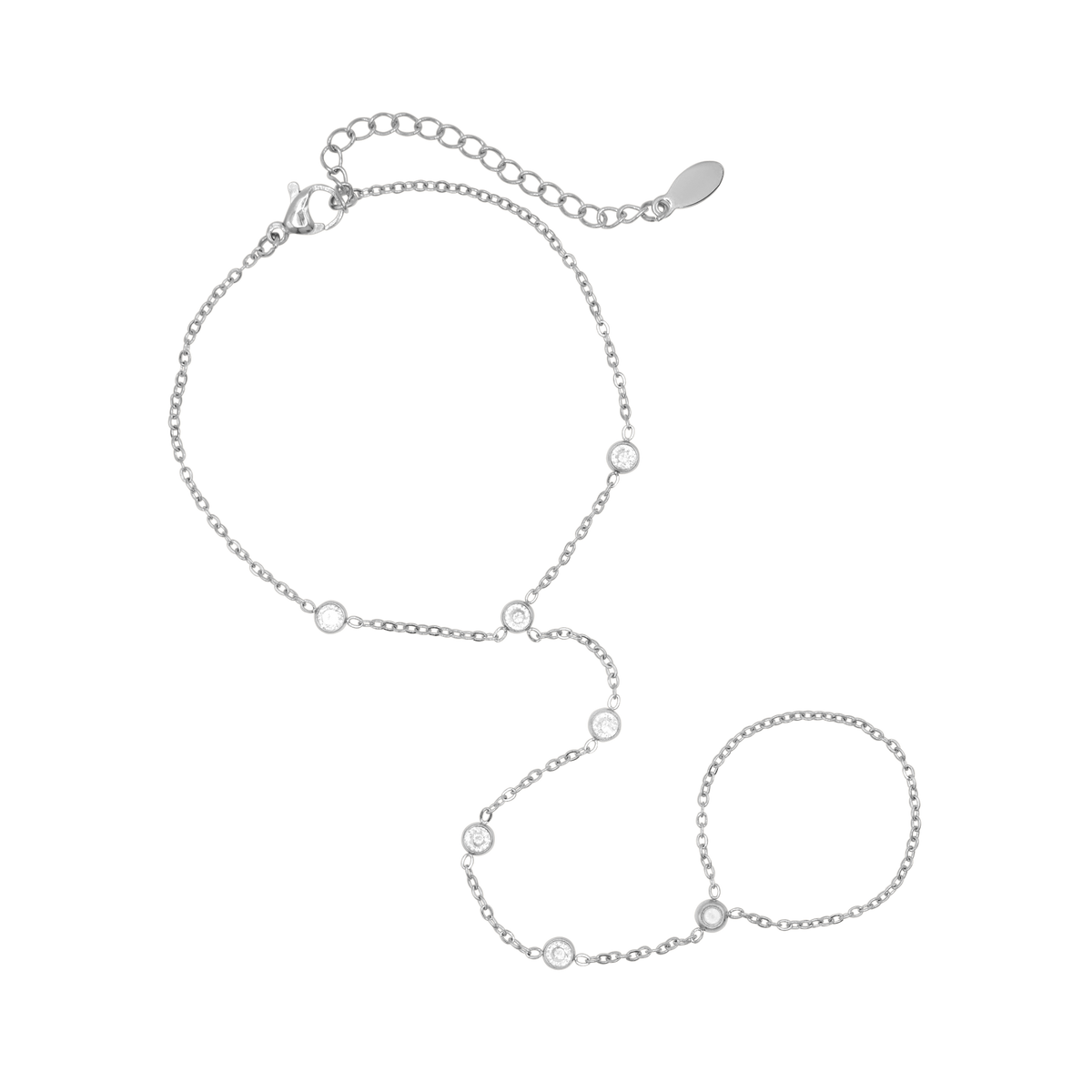 Handschmuck Damen Poppy Silber zum Outfit kombiniert
