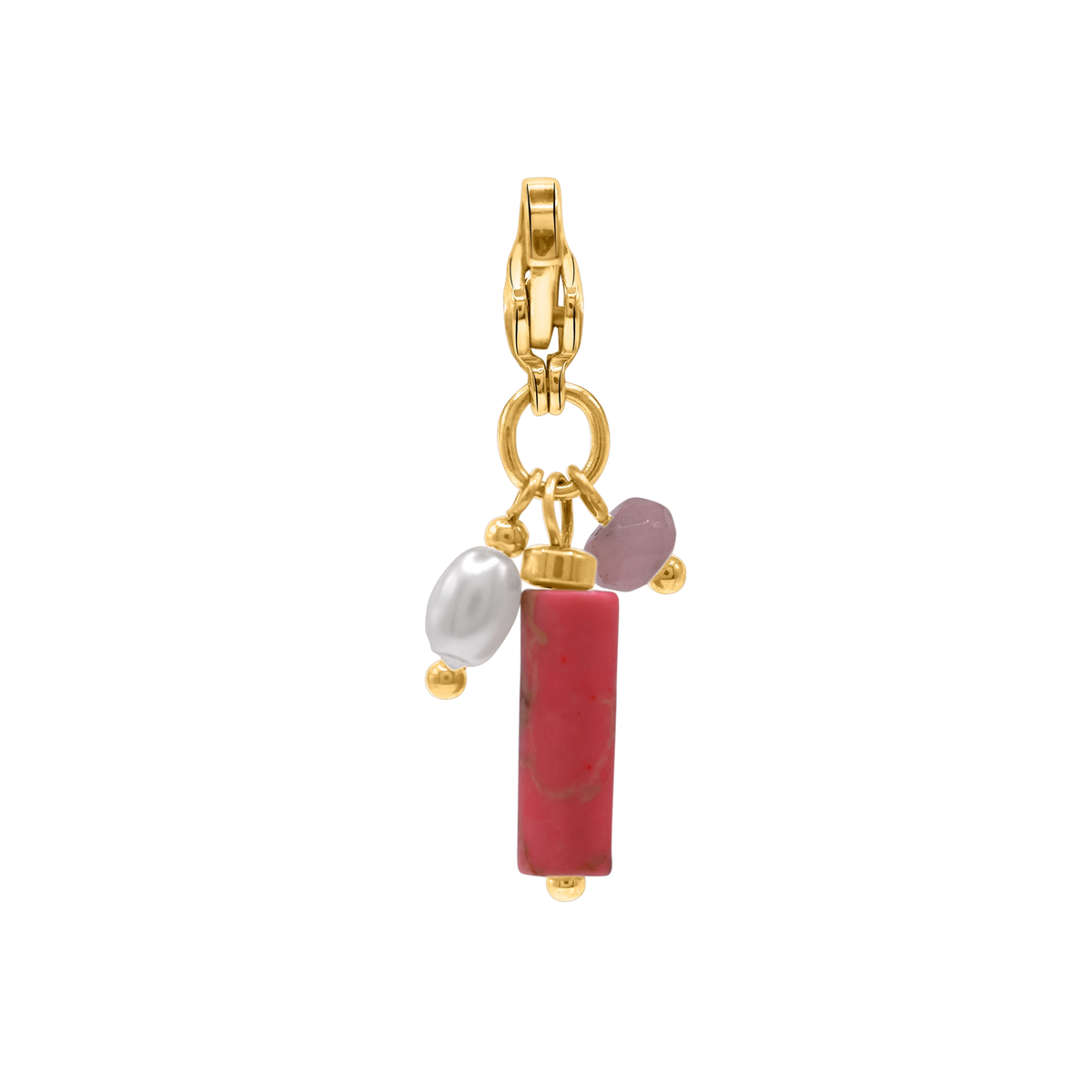 Charm Damen Edelstahl Enisa in Gold mit weißer Perle