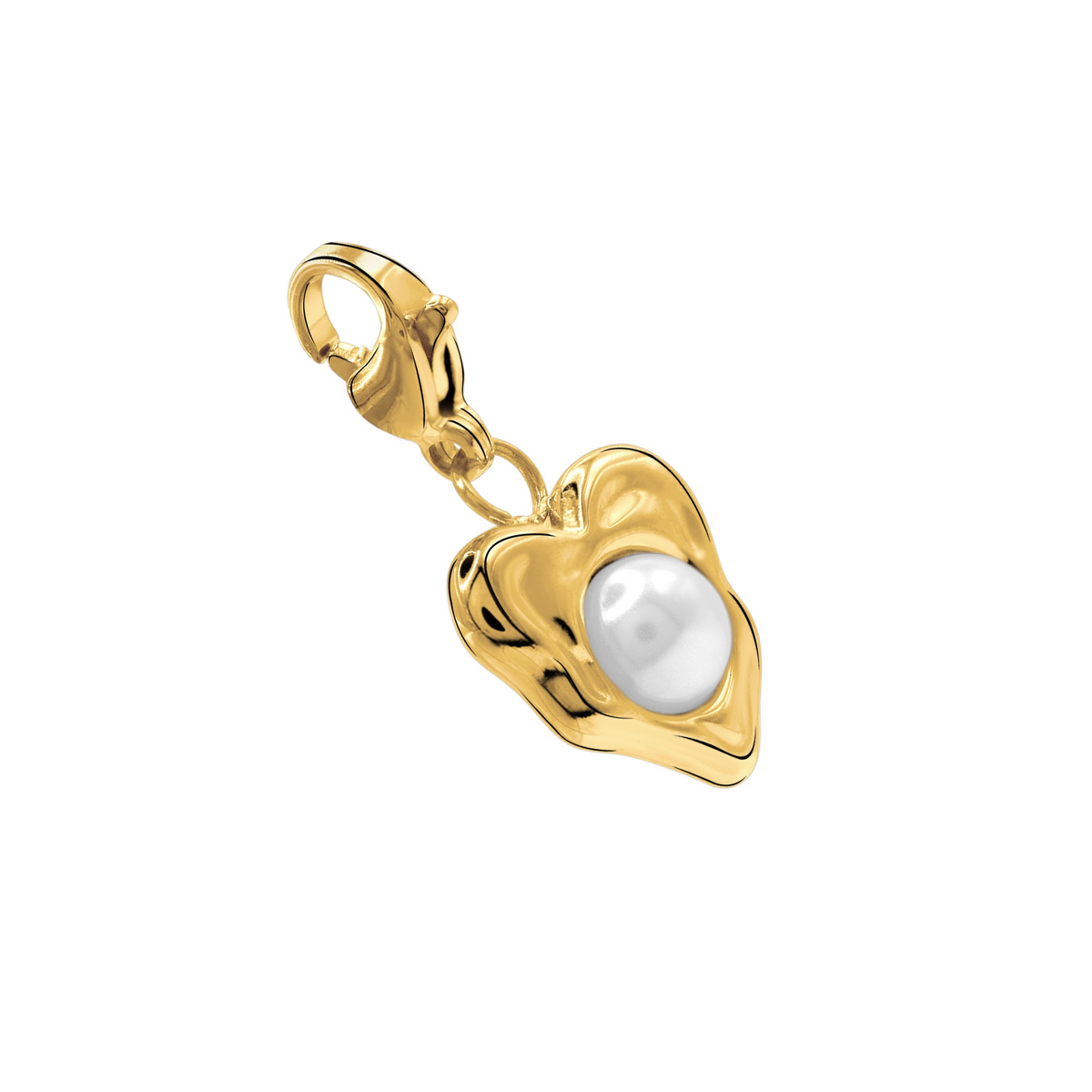 Charm Damen Edelstahl Diya in Gold, Seitenansicht