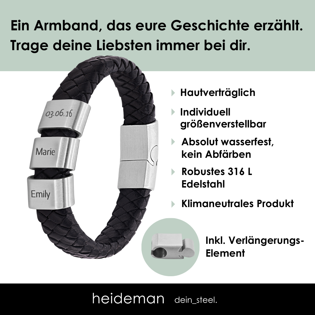 Lederarmband Titus - 3 Elemente