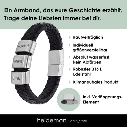 Lederarmband Titus - 3 Elemente