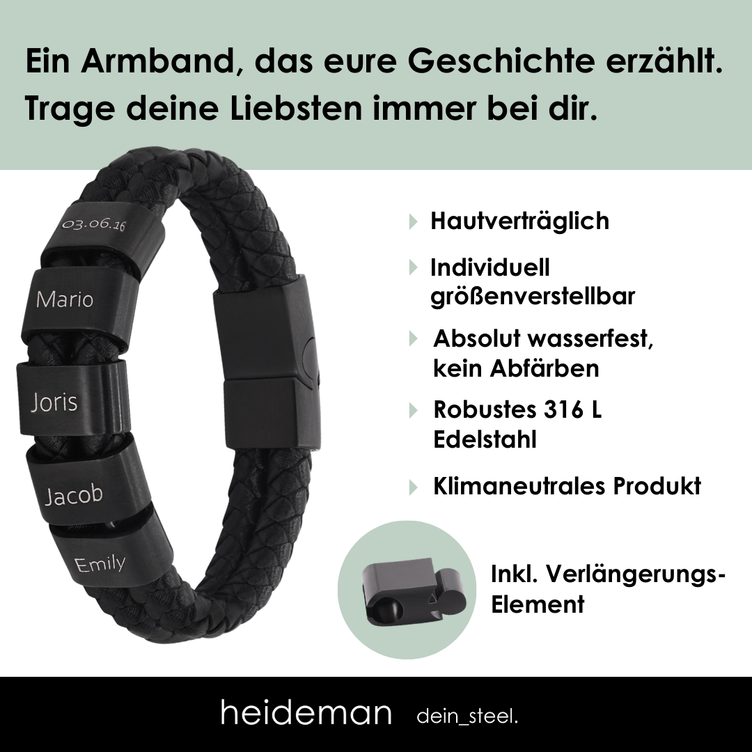 Lederarmband Titus - 3 Elemente