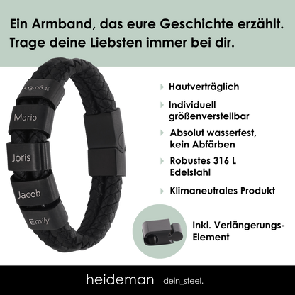 Lederarmband Titus - 3 Elemente
