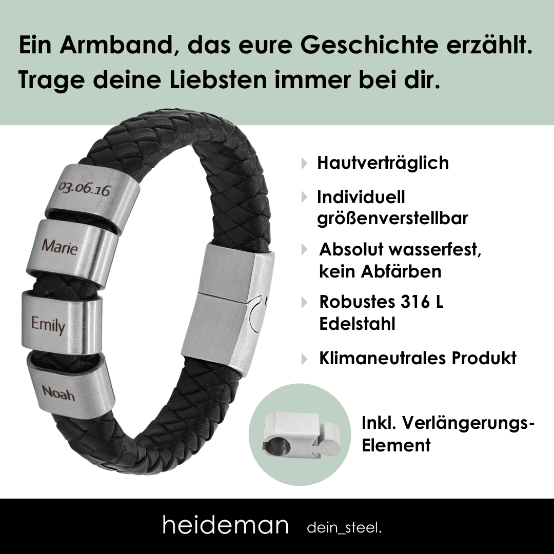 Lederarmband Titus - 4 Elemente
