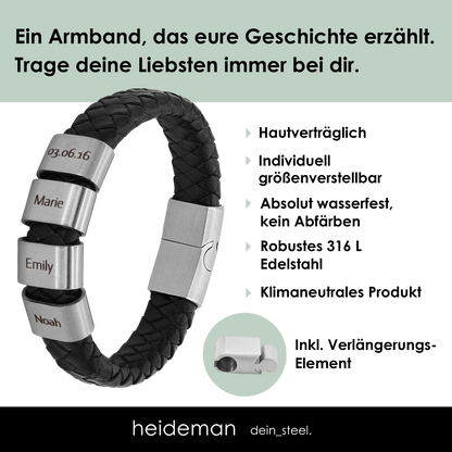 Lederarmband Titus - 4 Elemente