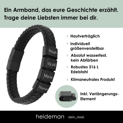 Lederarmband Titus - 4 Elemente