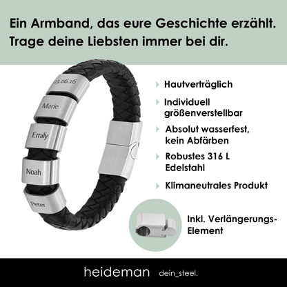 Lederarmband Titus - 5 Elemente