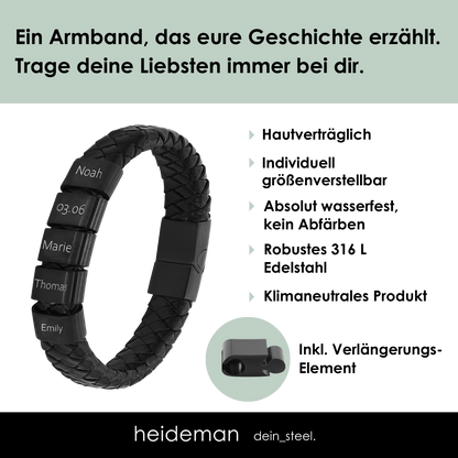 Lederarmband Titus - 5 Elemente