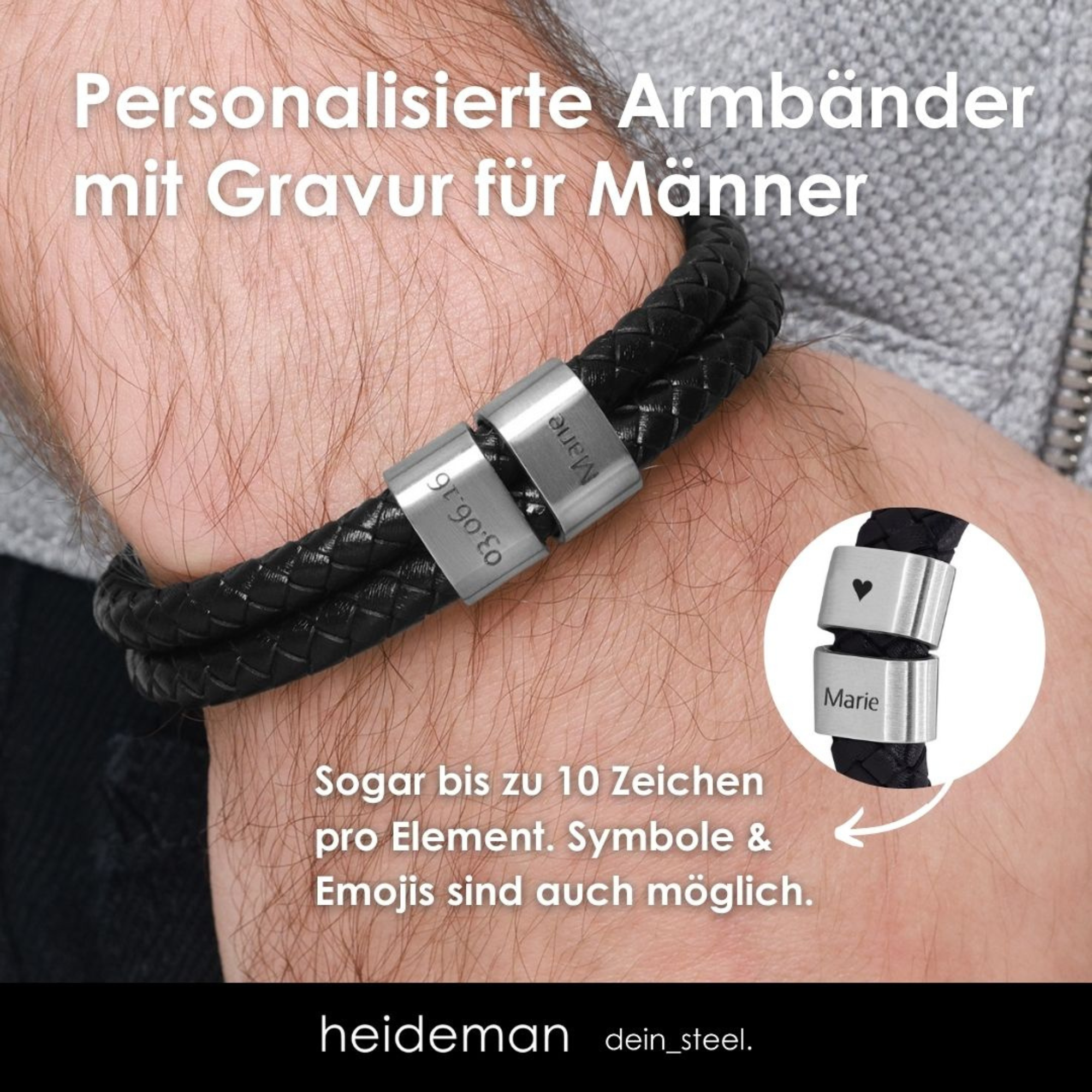 Lederarmband Elian - 2 Elemente