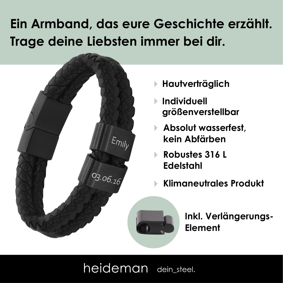 Lederarmband Elian - 2 Elemente