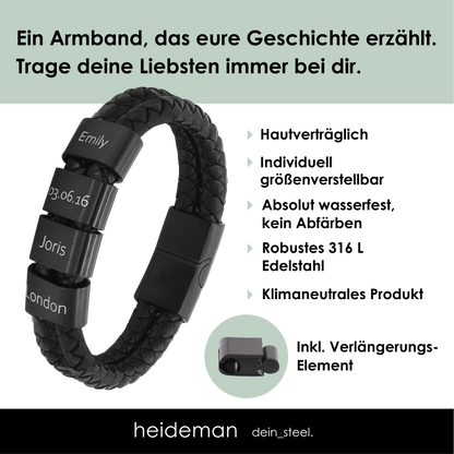 Lederarmband Elian - 4 Elemente