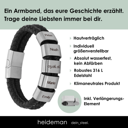 Lederarmband Elian - 5 Elemente