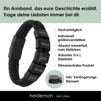 Lederarmband Elian - 5 Elemente