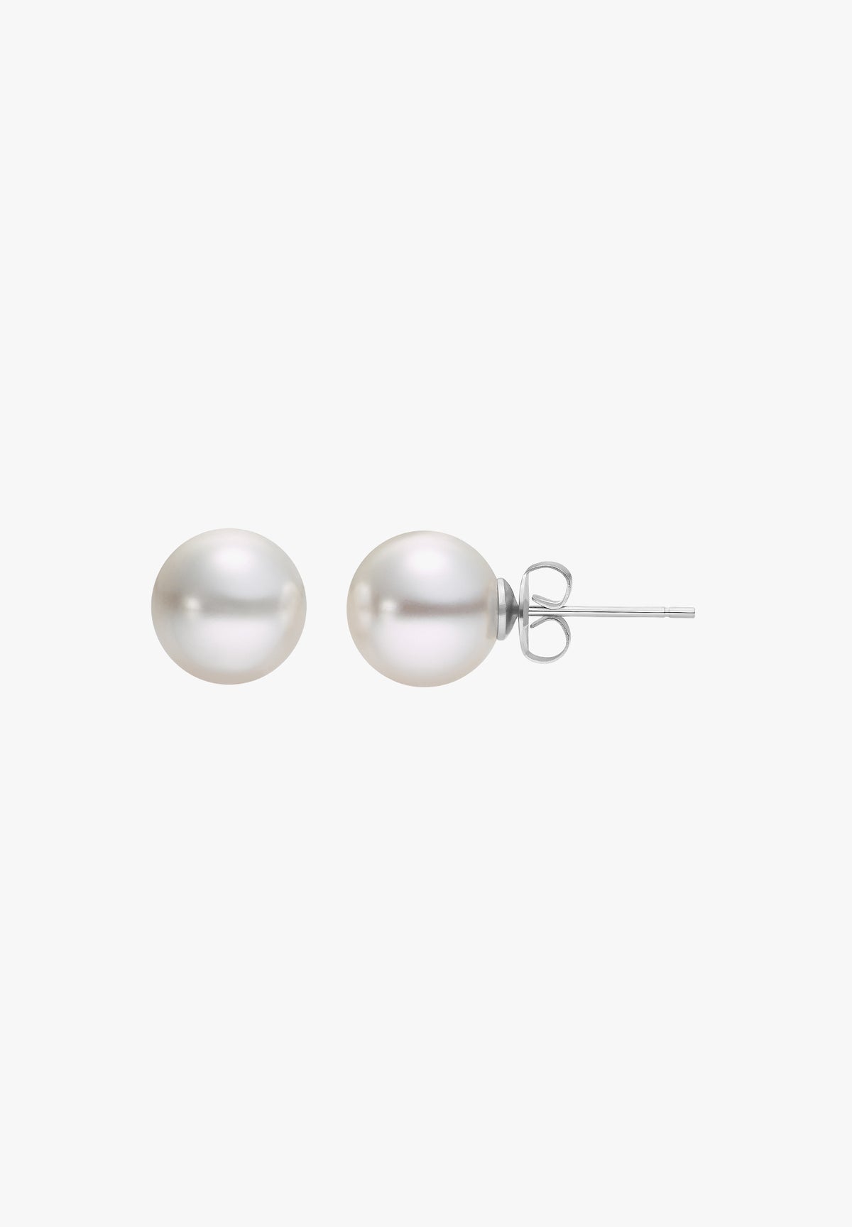 Ohrringe Ohrstecker mit Perle weiss 10mm