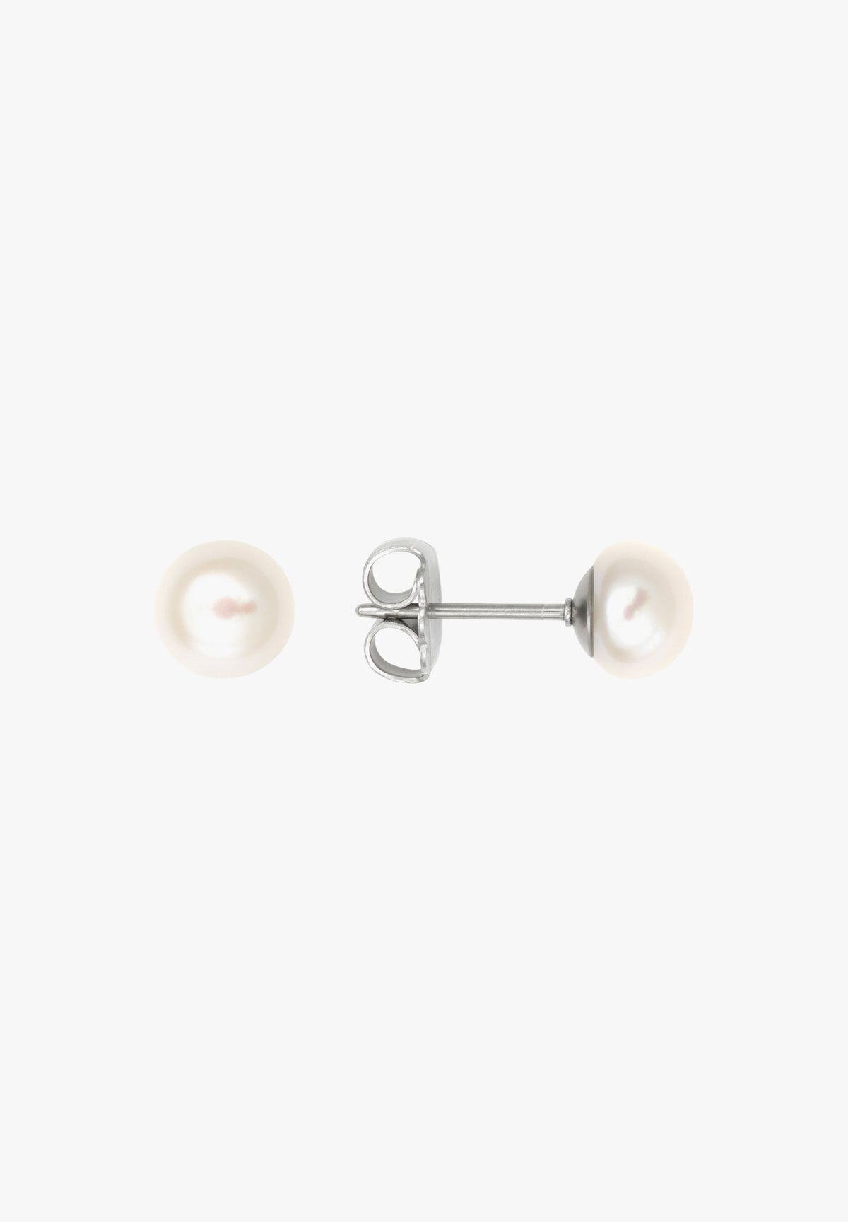 Ohrringe mit Süßwasserperle 6mm weiß